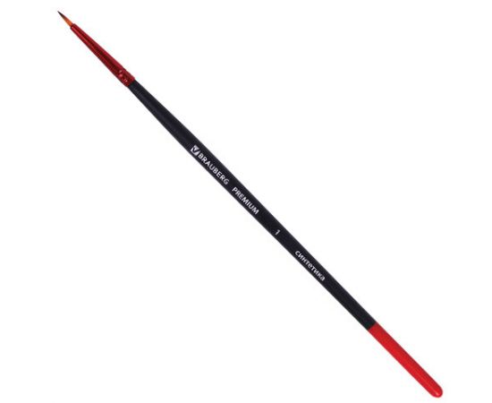 Кисть синтетика, круглая №1, BRAUBERG PREMIUM, 201000 201000