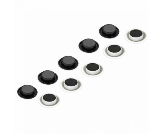 Магниты BRAUBERG BLACK&WHITE УСИЛЕННЫЕ 30 мм, НАБОР 10 шт, черные/белые, 237468 237468