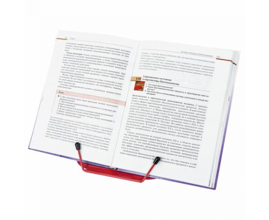 Подставка для книг и учебников BRAUBERG LINE+, металлическая, красная, европодвес, 238070 238070