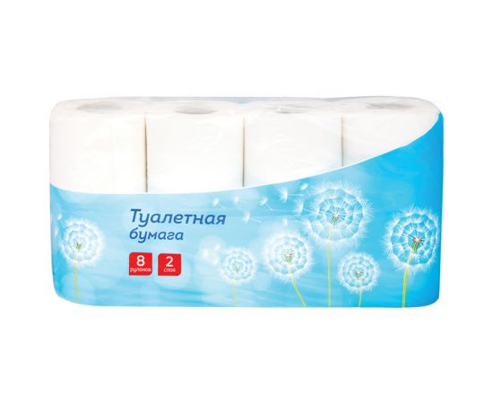 Бумага туалетная OfficeClean 2-слойная, 8шт., тиснение, белая 249815