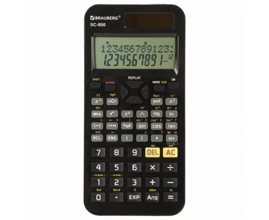 Калькулятор инженерный BRAUBERG SC-850, 240 функций, 10+2 разрядов, двойное питание, ЧЕРНЫЙ, 250525 250525