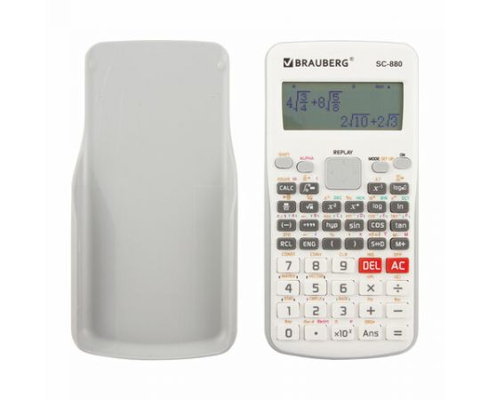 Калькулятор инженерный двухстрочный BRAUBERG SC-880-N 417 функций, 10+2 разр, батарея, БЕЛЫЙ, 250526 250526