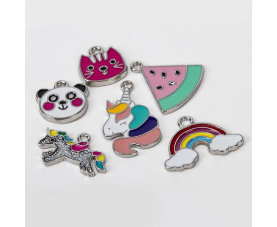 Набор BEADS SET для творчества ЕДИНОРОГИ, 150 бусин, 6 метал. шармов, резинка, BRAUBERG KIDS, 664699 664699