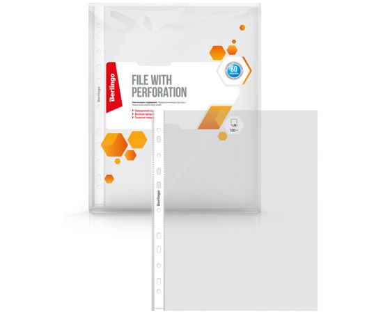 Папка-вкладыш с перфорацией Berlingo "Апельсиновая корка", А4, 60мкм, матовая AFt_04206