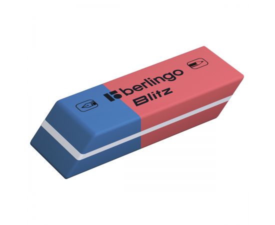 Ластик Berlingo "Blitz", скошенный, комбинированный, натуральный каучук, 42*14*8мм BLc_00016