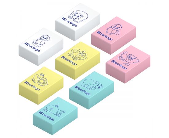 Ластик Berlingo "Animals", прямоугольный, термопластичная резина, 28*18*10мм Blc_00150