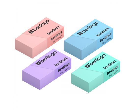 Ластик Berlingo "Instinct", цвета ассорти, 40*20*10мм BLc_00480