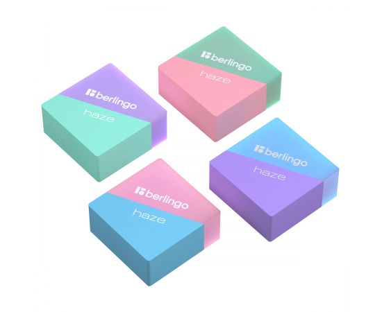 Ластик Berlingo "Haze ", прямоугольный, цвета ассорти, 34*34*14мм BLc_00490