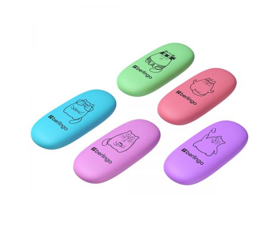 Ластик Berlingo "Lazy Cats", овальный, термопластичная резина, 49*23*9мм BLc_00680