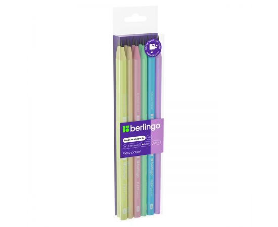 Карандаш ч/г Berlingo "Flexy Pastel" HB, трехгранный, заточен., пластиковый, ПВХ-бокс BP01013