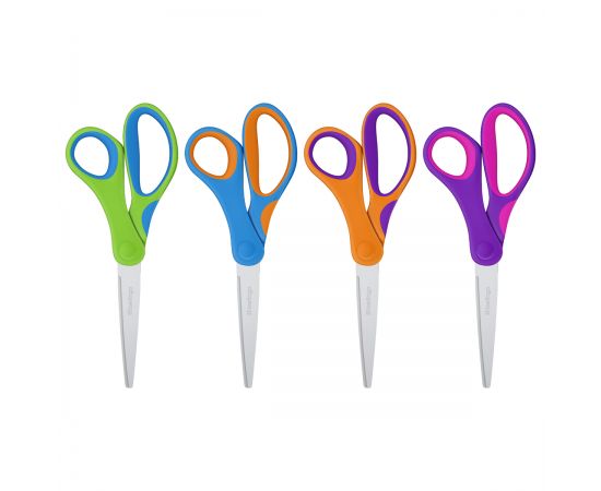 Ножницы Berlingo "Fuze" 17,7см, эргономичные ручки, ассорти, европодвес DNn_17709