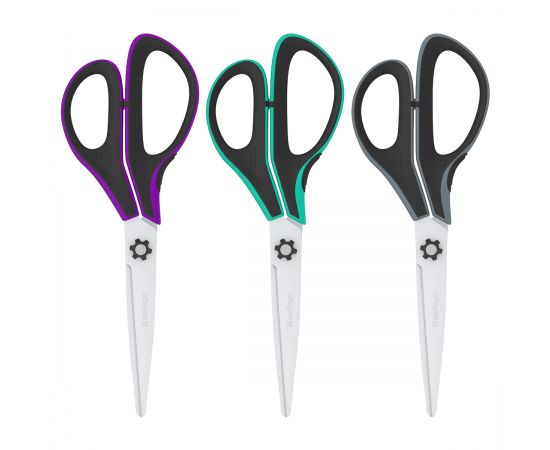 Ножницы Berlingo "Easycut 350", 23см, ассорти, эргономичные ручки, мягкие вставки, европодвес DNn_23035