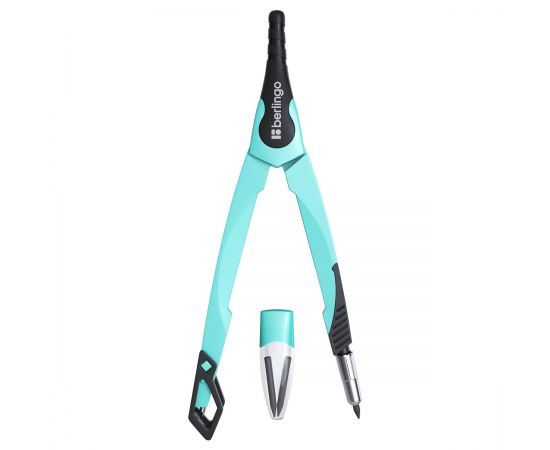 Готовальня Berlingo "Instinct", 2 предмета, циркуль 135мм, мятный, пластиковый футляр DS_00002b