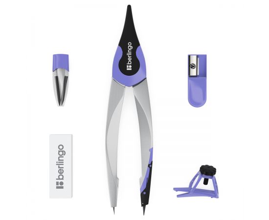 Готовальня Berlingo "Optimum", 5 предметов, циркуль 135мм, пластиковый футляр DS_00505