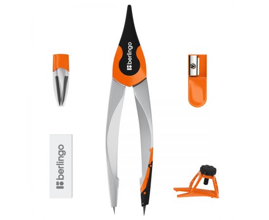 Готовальня Berlingo "Optimum", 5 предметов, циркуль 135мм, пластиковый футляр DS_00505