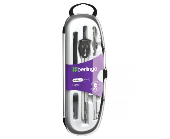 Готовальня Berlingo "Expert", 5 предмета, циркуль 135мм, пластиковый футляр DS_20505