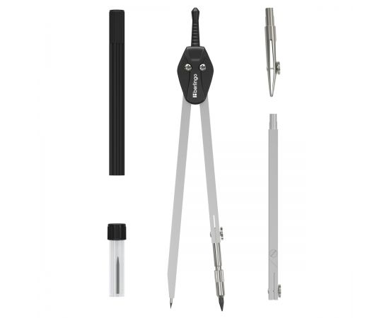 Готовальня Berlingo "Expert", 5 предмета, циркуль 135мм, пластиковый футляр DS_20505