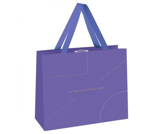 Пакет подарочный 23*18*10см MESHU "Monocolor. Lavender", отд. фольгой, матовая ламинация MS_51943