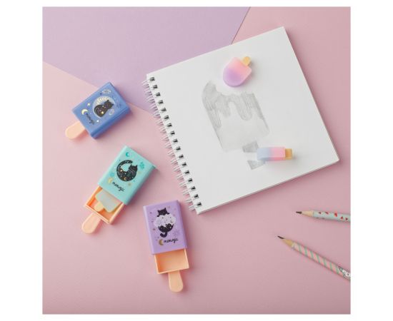 Ластик MESHU "Secret", 35*67*17мм, термопластичная резина, выдвижной, пластиковый футляр MS_55335