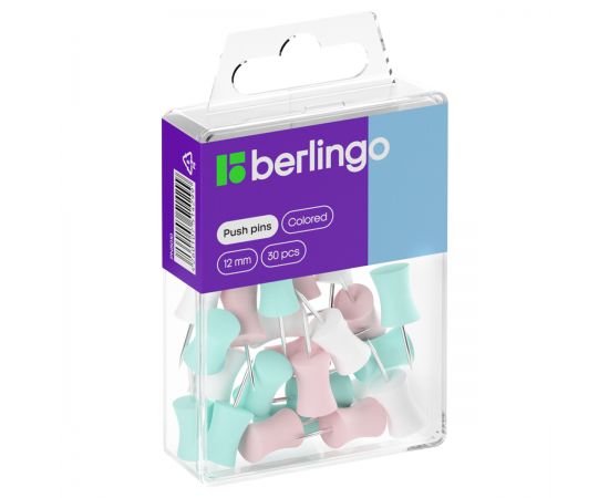 Кнопки силовые Berlingo, 30шт., ассорти, пласт. упак., европодвес PN5010