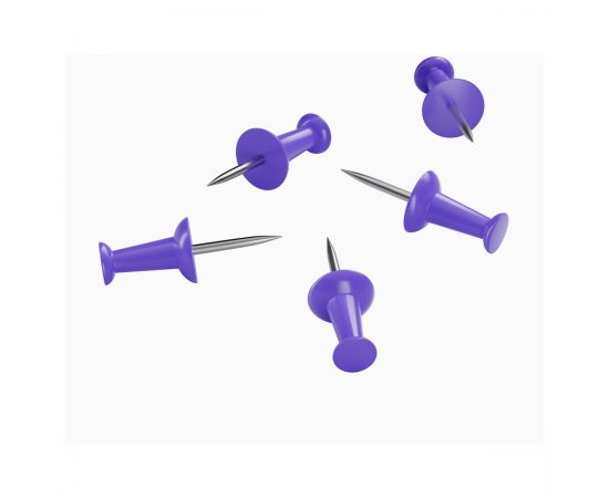 Кнопки силовые Berlingo, 50шт., цветные, ПВХ упак., европодвес, фиолетовые PN5030a