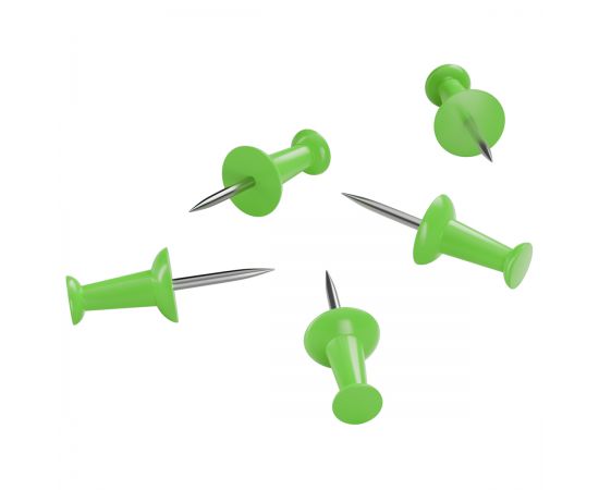 Кнопки силовые Berlingo, 50шт., цветные, ПВХ упак., европодвес, зеленые PN5030b