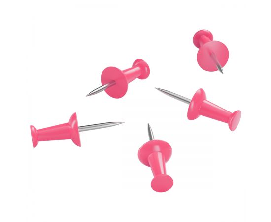 Кнопки силовые Berlingo, 50шт., цветные, ПВХ упак., европодвес, розовые PN5030c