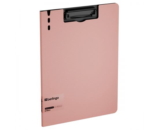 Папка-планшет с зажимом Berlingo "Instinct", А4, пластик (полифом), фламинго/черный PPf_93201