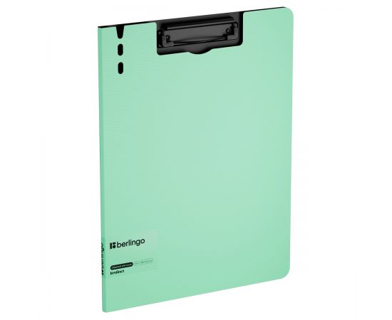 Папка-планшет с зажимом Berlingo "Instinct" А4, пластик (полифом), мятный/черный PPf_93202