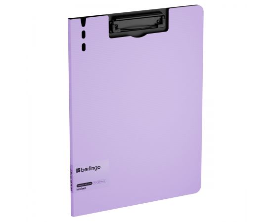 Папка-планшет с зажимом Berlingo "Instinct" А4, пластик (полифом), лаванда/черный PPf_93203