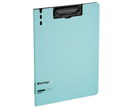 Папка-планшет с зажимом Berlingo "Instinct" А4, пластик (полифом), аквамарин/черный PPf_93204