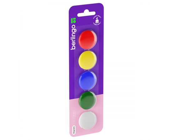 Магнит для досок Berlingo 30мм, 5шт., ассорти, европодвес SMm_03010