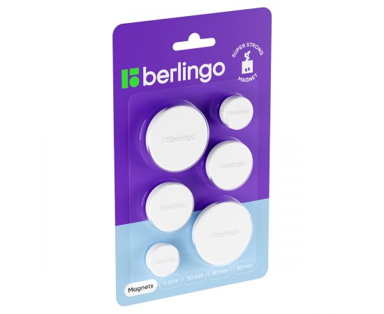 Магнит для досок усиленный Berlingo "Ultra" 20мм-2шт., 30мм-2шт., 40мм-2шт., европодвес SMm_05020