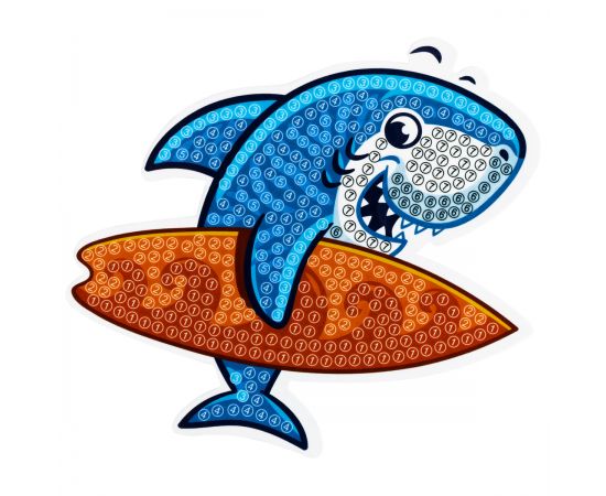 Алмазная мозаика, магнит ТРИ СОВЫ "Акула", картонный конверт АММ_48238