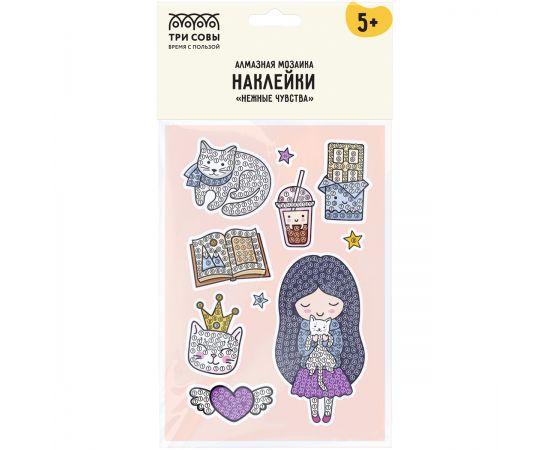 Алмазная мозаика, наклейки ТРИ СОВЫ "Нежные чувства", пакет с европодвесом АМН_48206