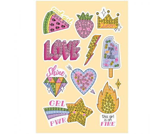 Алмазная мозаика, наклейки ТРИ СОВЫ "Яркий стиль", пакет с европодвесом АМН_48220