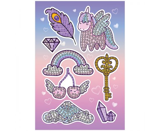 Алмазная мозаика, наклейки ТРИ СОВЫ "Магический единорог", пакет с европодвесом АМН_48222