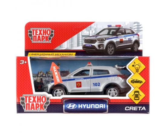 Машина металл свет-звук HYUNDAI CRETA ПОЛИЦИЯ, 12 см,отк.дв.,баг.,ин 259944 259944