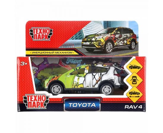 Машина металл TOYOTA "toyota rav4 графити", длина 12см, инерц, в ассорт. в кор 299328 299328