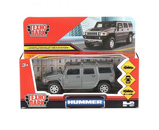 Машина металл "hummer h2" 12см, открыв. двери, инерц., темно-серый в кор. 299811 299811