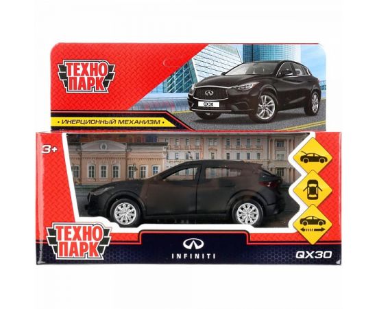 Машина металл "infiniti qx30 матовый" 12см, открыв.двери, инерц, черный в кор 300433 3004335