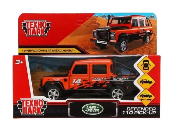 Машина металл LAND ROVER DEFENDER PICKUP САФАРИ 12 см, двери, багажн 317584 317584
