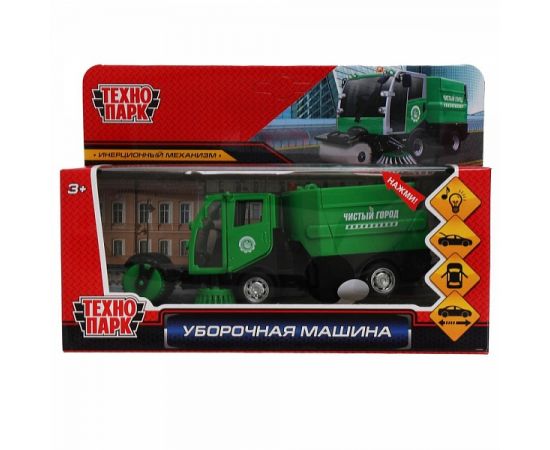 Машина металл свет-звук УБОРОЧНАЯ МАШИНА 15,5 см, двери, багаж, зелен 317735 317735