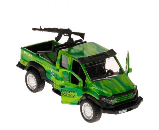 Машина металл ГАЗ ВЕПРЬ АРМИЯ РОССИИ 12,5 см, двери, пулем, инер, кор 329052 329052