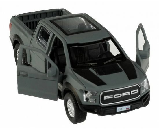 Машина металл FORD F150 RAPTOR SOFT 12 см, двери, багаж, инерц, серый 336376 336376