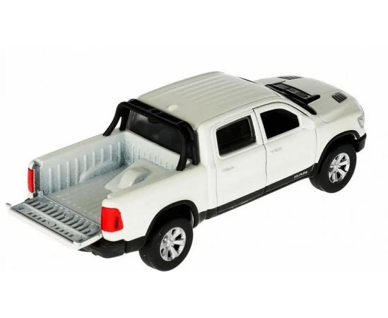 Машина металл DODGE RAM 1500 REBEL 13 см, двери, багаж, инер, белый 336807 3368075