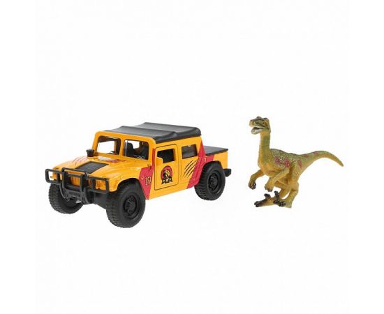 Машина металл HUMMER ПИКАП, 12 см, двери, баг., инер., окрас динозавр, кор. 338479 338479