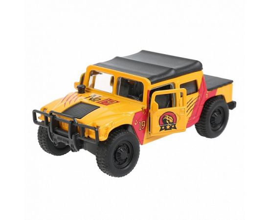 Машина металл HUMMER ПИКАП, 12 см, двери, баг., инер., окрас динозавр, кор. 338479 338479