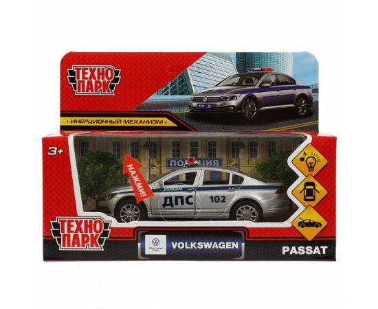 Машина металл свет-звук VOLKSWAGEN PASSAT ПОЛИЦИЯ 12 см, двер, баг 355822 355822