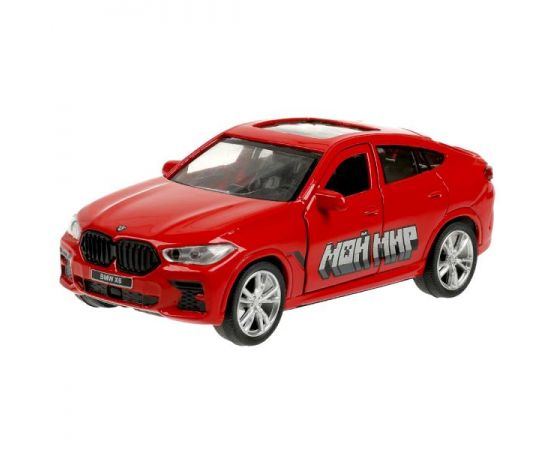 Машина металл BMW X6 12 см, двер, багаж, инер, красный мой мир 361406 361406